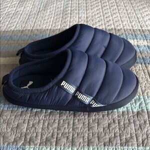 Puma Navy Blue Quilted Slippers